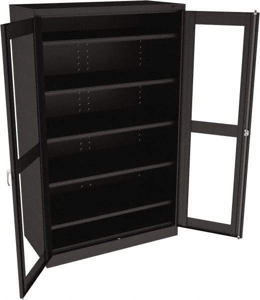 Tennsco - 5 Shelf Visible Storage Cabinet - Steel, 48" Wide x 24" Deep x 78" High, Black - All Tool & Supply