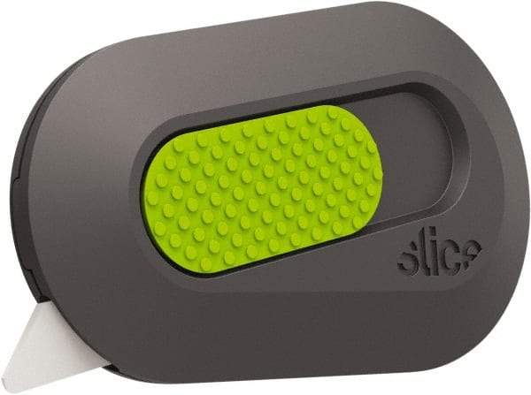 Slice - Retractable Utility Knife - 2-1/2" Blade, Black & Green Rubber Handle, 1 Blade Included - All Tool & Supply