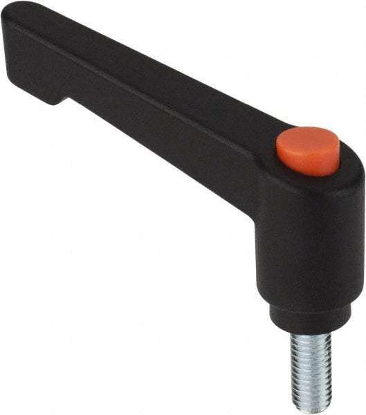 Morton Machine Works - M10, 20mm Hub Diam, Glass Fiber Reinforced Plastic Threaded Stud Adjustable Clamping Handle - 40mm Stud Length, 80mm OAL, 103mm High - All Tool & Supply