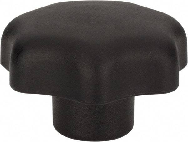 Morton Machine Works - 0.98" Head Diam, 7 Point Scalloped Knob - 1/4-20 Hole, Thermoplastic, Black - All Tool & Supply