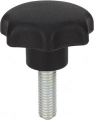 Morton Machine Works - 1.57" Head Diam, 7 Point Scalloped Knob - 5/16-18 Stem, Thermoplastic, Black - All Tool & Supply