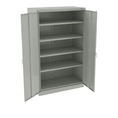 Tennsco - 6 Shelf Wardrobe Storage Cabinet - Steel, 48" Wide x 24" Deep x 78" High, Light Gray - All Tool & Supply