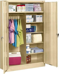 Tennsco - 6 Shelf Wardrobe Storage Cabinet - Steel, 48" Wide x 24" Deep x 78" High, Sand - All Tool & Supply