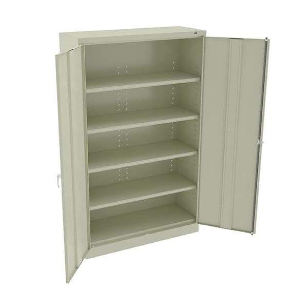 Tennsco - 6 Shelf Wardrobe Storage Cabinet - Steel, 48" Wide x 18" Deep x 78" High, Champagne/Putty - All Tool & Supply