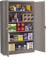 Tennsco - 5 Shelf Locking Storage Cabinet - Steel, 48" Wide x 18" Deep x 78" High, Medium Gray - All Tool & Supply