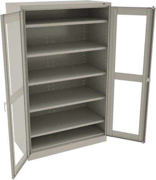 Tennsco - 5 Shelf Visible Storage Cabinet - Steel, 48" Wide x 24" Deep x 78" High, Light Gray - All Tool & Supply