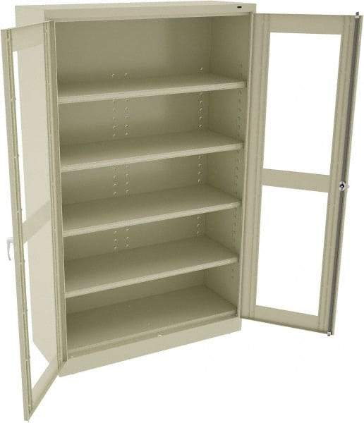 Tennsco - 5 Shelf Visible Storage Cabinet - Steel, 48" Wide x 18" Deep x 78" High, Champagne/Putty - All Tool & Supply