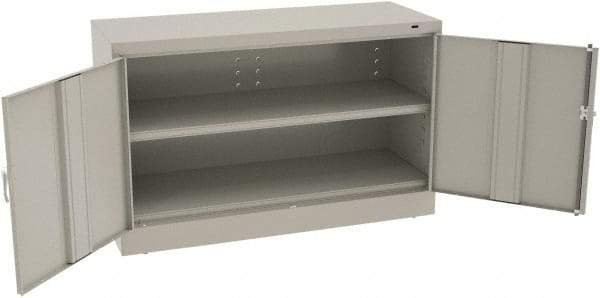 Tennsco - 2 Shelf Locking Storage Cabinet - Steel, 48" Wide x 18" Deep x 30" High, Light Gray - All Tool & Supply