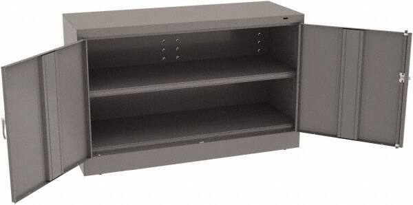 Tennsco - 2 Shelf Locking Storage Cabinet - Steel, 48" Wide x 18" Deep x 30" High, Medium Gray - All Tool & Supply