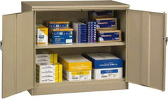 Tennsco - 2 Shelf Locking Storage Cabinet - Steel, 48" Wide x 24" Deep x 42" High, Sand - All Tool & Supply