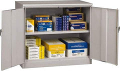 Tennsco - 2 Shelf Locking Storage Cabinet - Steel, 48" Wide x 24" Deep x 42" High, Light Gray - All Tool & Supply