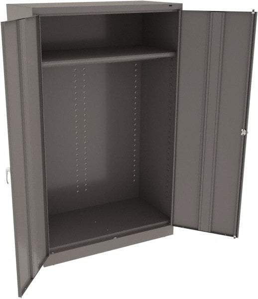 Tennsco - 2 Shelf Wardrobe Storage Cabinet - Steel, 48" Wide x 24" Deep x 78" High, Medium Gray - All Tool & Supply