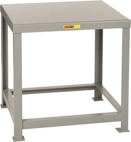 Little Giant - 30 Wide x 16" Deep x 30" High, 7 Gauge Steel Heavy-Duty Machine Table - Fixed Legs, Gray - All Tool & Supply