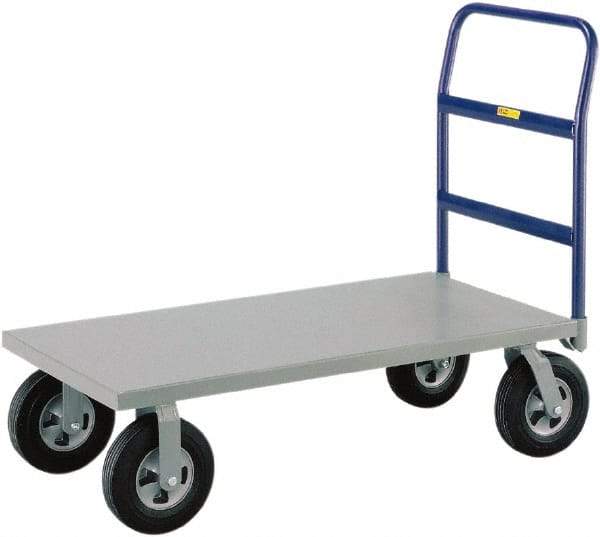 Little Giant - 1,500 Lb Capacity Steel Platform Truck - Steel Deck, 24" OAW, 36" Platform Length, Solid Rubber Casters - All Tool & Supply