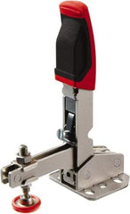 Bessey - 450 Lb Holding Capacity, Vertical Handle, Manual Hold Down Toggle Clamp - 55° Handle Movement, 45° Bar Opening, U-Bar, Flanged Base, Carbon Steel - All Tool & Supply