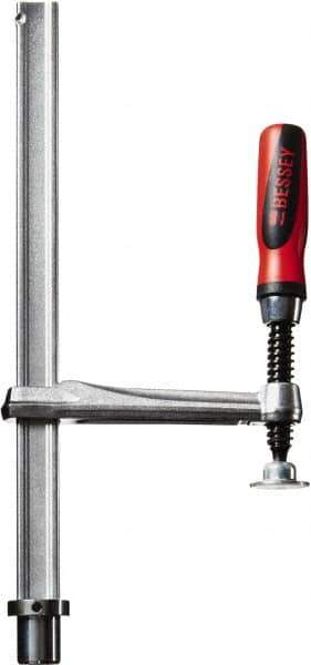 Bessey - 1100 Lb Holding Capacity, 12" Max Opening Capacity, 1100 Lb Clamping Pressure, Manual Hold Down Clamp - 6-7/8" Arm Length, 7" Clamp Length, 1-37/64" Clamp Width, 15-3/4" Clamp Height, 28mm Stud Mount, Steel - All Tool & Supply