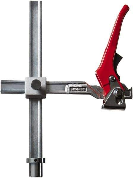 Bessey - 1,200 Lb Holding Capacity, 12" Max Opening Capacity, 1,200 Lb Clamping Pressure, Manual Hold Down Clamp - 11-1/8" Arm Length, 11" Clamp Length, 2-19/32" Clamp Width, 15-3/4" Clamp Height, 28mm Stud Mount, Steel - All Tool & Supply