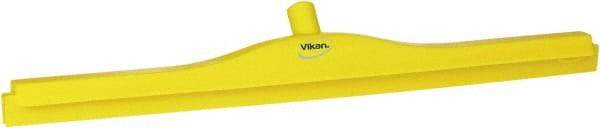 Vikan - 27.6" Polypropylene Blade Floor Squeegee Frame - Threaded End, Double Edge, Yellow, Polypropylene Holder - All Tool & Supply