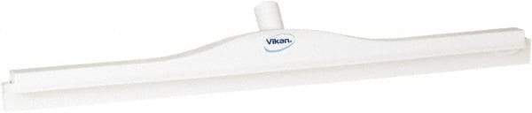 Vikan - 27.6" Polypropylene Blade Floor Squeegee Frame - Threaded End, Double Edge, White, Polypropylene Holder - All Tool & Supply