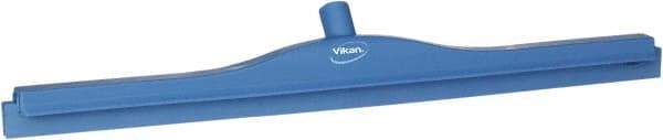 Vikan - 27.6" Polypropylene Blade Floor Squeegee Frame - Threaded End, Double Edge, Blue, Polypropylene Holder - All Tool & Supply