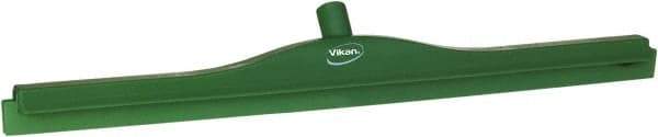 Vikan - 27.6" Polypropylene Blade Floor Squeegee Frame - Threaded End, Double Edge, Green, Polypropylene Holder - All Tool & Supply