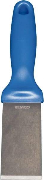 Remco - Stiff Stainless Steel Beveled Scraper - 1-1/2" Blade Width x 3-1/2" Blade Length, 5-13/32" Long Ergonomic Polypropylene Handle - All Tool & Supply