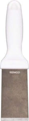 Remco - Stiff Stainless Steel Beveled Scraper - 1-1/2" Blade Width x 3-1/2" Blade Length, 5-13/32" Long Ergonomic Polypropylene Handle - All Tool & Supply