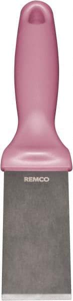 Remco - Stiff Stainless Steel Beveled Scraper - 1-1/2" Blade Width x 3-1/2" Blade Length, 5-13/32" Long Ergonomic Polypropylene Handle - All Tool & Supply