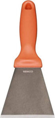 Remco - Stiff Stainless Steel Beveled Scraper - 3" Blade Width x 3-1/2" Blade Length, 5-13/32" Long Ergonomic Polypropylene Handle - All Tool & Supply