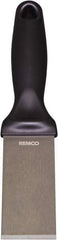 Remco - Stiff Stainless Steel Beveled Scraper - 1-1/2" Blade Width x 3-1/2" Blade Length, 5-13/32" Long Ergonomic Polypropylene Handle - All Tool & Supply