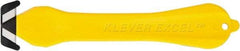 Klever Innovations - Fixed Safety Cutter - 1-1/4" Carbon Steel Blade, Yellow Plastic Handle, 1 Blade Included - All Tool & Supply