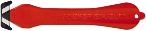 Klever Innovations - Fixed Safety Cutter - 1-1/4" Carbon Steel Blade, Red Plastic Handle, 1 Blade Included - All Tool & Supply