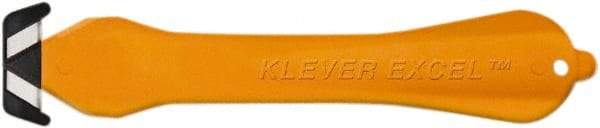 Klever Innovations - Fixed Safety Cutter - 1-1/4" Carbon Steel Blade, Orange Plastic Handle, 1 Blade Included - All Tool & Supply