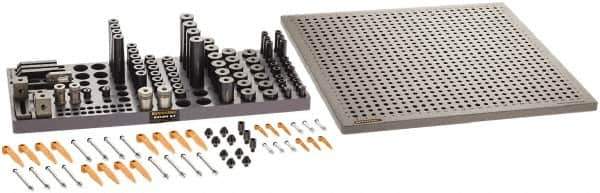 Renishaw - M8, CMM Clamping Kit - Use with CMM Fixtures, Includes 110Pc. Component Set, 450x450mm Plate - All Tool & Supply