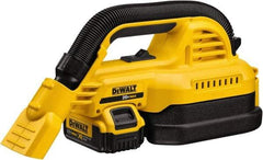 DeWALT - 0.5 Gal Plastic Tank, Battery Powered Wet/Dry Vacuum - 0.33 Peak hp, 20 Volt, 1-1/4" Hose Fitting, Cordless, HEPA Filter, Accessories Included - All Tool & Supply