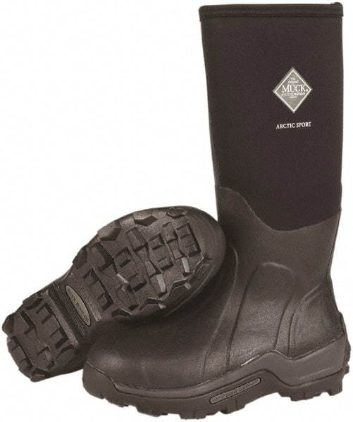 Honeywell - Men's Size 11 Wide Width Steel Knee Boot - Black, Neoprene Upper, Rubber Outsole, 16" High, Pull-On, Waterproof - All Tool & Supply