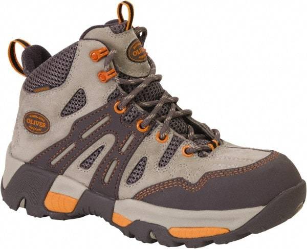 OLIVER - Women's Medium Width Steel Industrial Hiker - Tan, Orange, Leather Upper, Rubber Outsole, 5" High, Lace-Up - All Tool & Supply