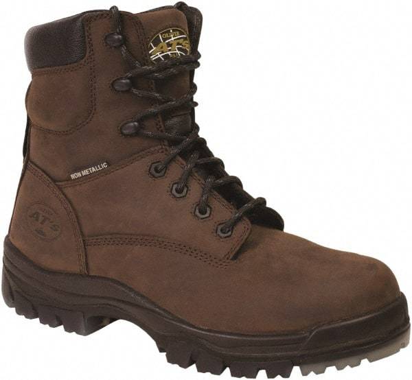 OLIVER - Men's Size 8.5 Wide Width Plain Work Boot - Brown, Leather Upper, Rubber Outsole, 6" High, Lace-Up - All Tool & Supply