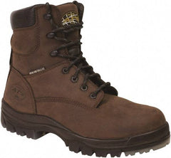 OLIVER - Men's Size 8 Wide Width Plain Work Boot - Brown, Leather Upper, Rubber Outsole, 6" High, Lace-Up - All Tool & Supply