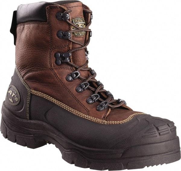 OLIVER - Men's Size 10 Wide Width Steel Work Boot - Brown, Leather Upper, Rubber Outsole, 6" High, Lace-Up - All Tool & Supply