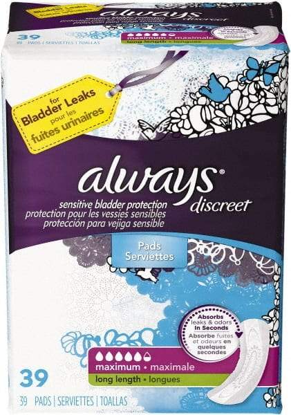 Always - Folded Sanitary Napkins - Long, Maximum Protection - All Tool & Supply