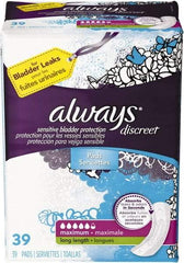 Always - Folded Sanitary Napkins - Long, Maximum Protection - All Tool & Supply