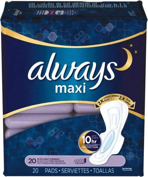 Always - Folded Sanitary Napkins - Extra Heavy Protection, Overnight, Up to 8 Hour Absorbency - All Tool & Supply