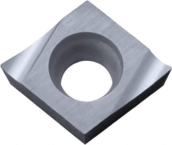 Kyocera - CCGT430.5 A3 Grade KW10 Carbide Turning Insert - Uncoated, 80° Diamond, 1/2" Inscr Circle, 3/16" Thick, 0.008" Corner Radius - All Tool & Supply