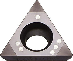 Kyocera - TPGB221 Grade KBN10M CBN Turning Insert - Megacoat Finish, 60° Triangle, 1/4" Inscr Circle, 1/8" Thick, 1/64" Corner Radius - All Tool & Supply