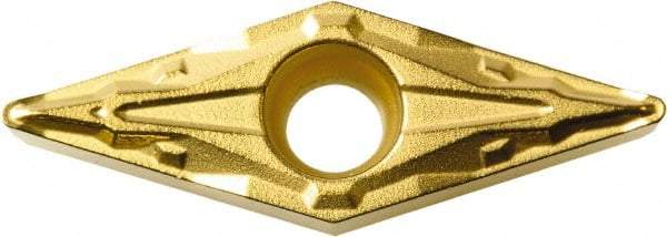 Kyocera - VBMT220.5 PP Grade PV720 Cermet Turning Insert - TiCN (Megacoat Nano) Finish, 35° Diamond, 1/4" Inscr Circle, 1/8" Thick, 0.008" Corner Radius - All Tool & Supply