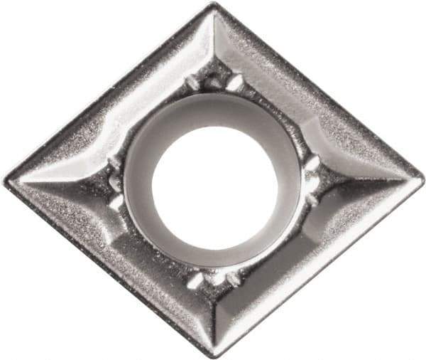 Kyocera - CCMT432 GK Grade TN620 Cermet Turning Insert - Uncoated, 80° Diamond, 1/2" Inscr Circle, 3/16" Thick, 1/32" Corner Radius - All Tool & Supply