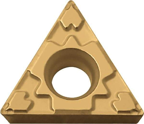 Kyocera - TPMT221 GP Grade TN60 Cermet Turning Insert - Uncoated, 60° Triangle, 1/4" Inscr Circle, 1/8" Thick, 1/64" Corner Radius - All Tool & Supply