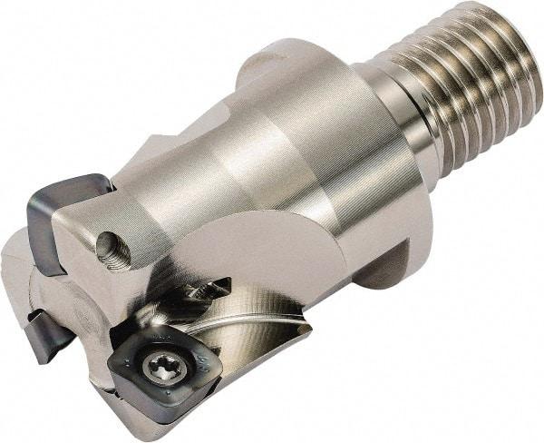 Kyocera - 28mm Cut Diam, 1mm Max Depth, M12 Modular Connection Indexable High-Feed End Mill - Screw Holding Method, LOGU 030310ER-GM Insert, MFH Toolholder, Through Coolant - All Tool & Supply