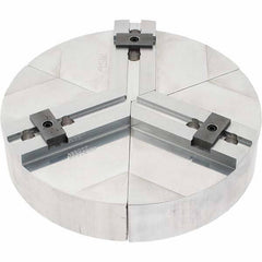 Abbott Workholding Products - 10" Max Chuck Capacity, Tongue & Groove Interface, Round Soft Lathe Chuck Jaw - 3 Jaw, Aluminum, 40mm Btw Mount Hole Ctrs, 10" Wide, 2" High, 12mm Groove, 12mm Fastener - All Tool & Supply